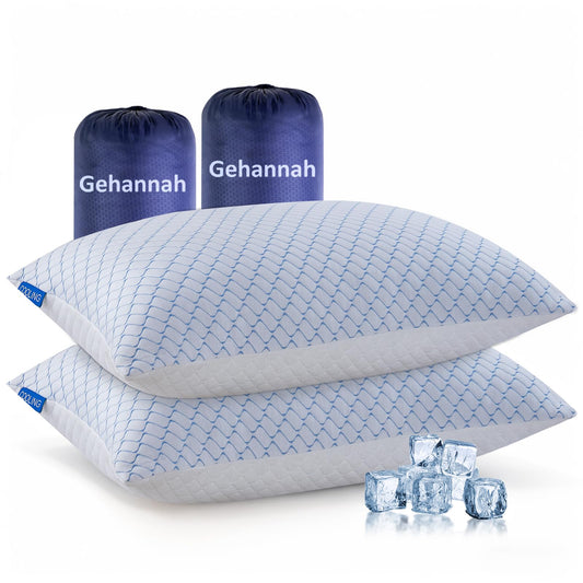 Large 2 Pack Compressible Camping Pillow for Sleeping - Shredded Memory Foam