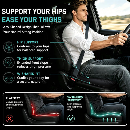 Car Seat Cushion for Driving, Ergonomic Wedge Truck Driver Seat Cushion