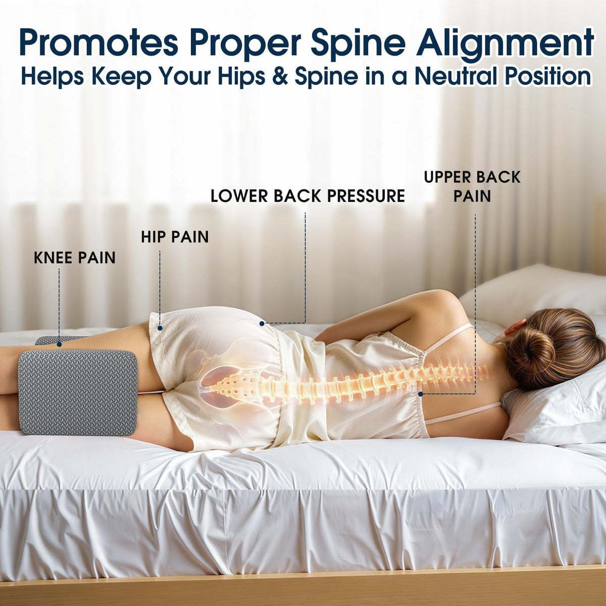 Memory Foam Knee & Leg Pillow for Side Sleepers