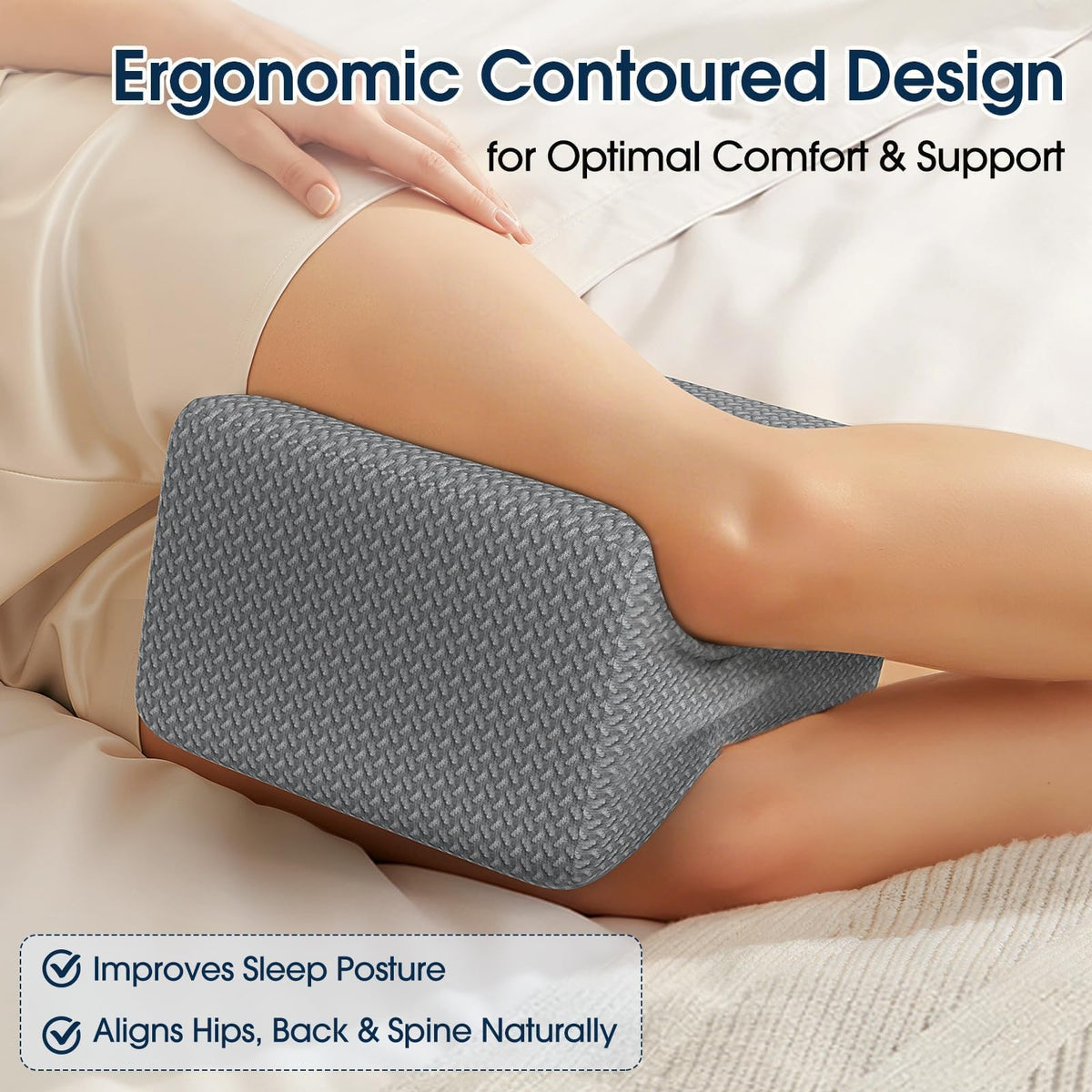 Memory Foam Knee & Leg Pillow for Side Sleepers